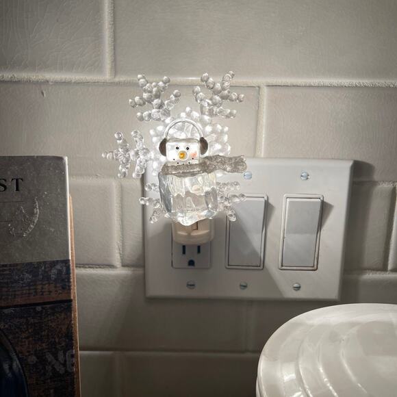 Set of two Christmas night lights Santa and snowman work good - Picture 8 of 9